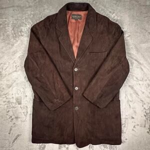 Vintage Golden Bear Brown Suede Leather Blazer Made in USA Size Large